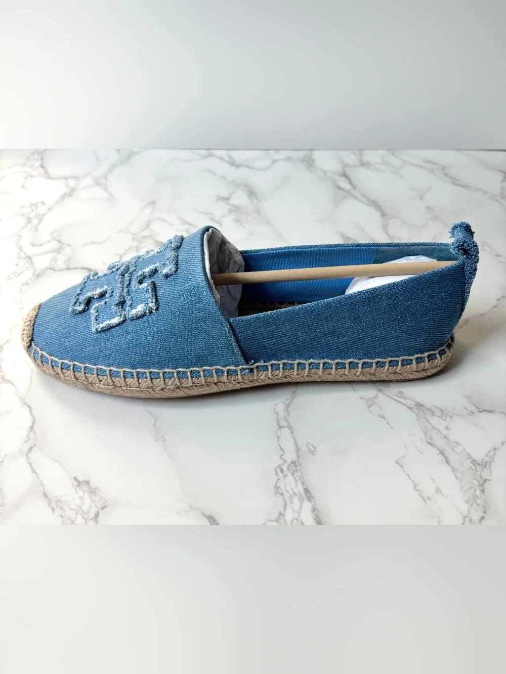 New Tory Burch Women’s Denim Espadrille Flats Size 8.5 M - Picture 7 of 10